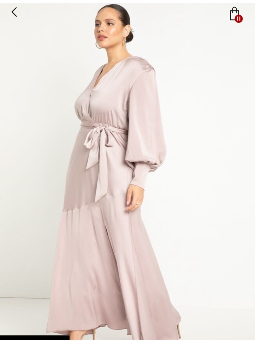 Eloquii Dusty Rose Satin Maxi Dress